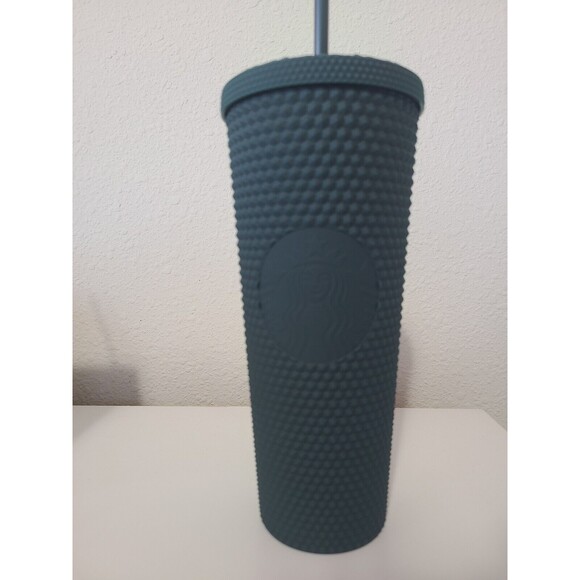 Starbucks 2022 Winter Dark Green Matte Studded Cold Cup 24oz Venti - Picture 5 of 8